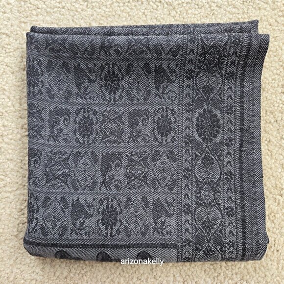 Talbots Accessories - Talbots Wool Scarf Wrap Jacquard Lightweight Black & Grey